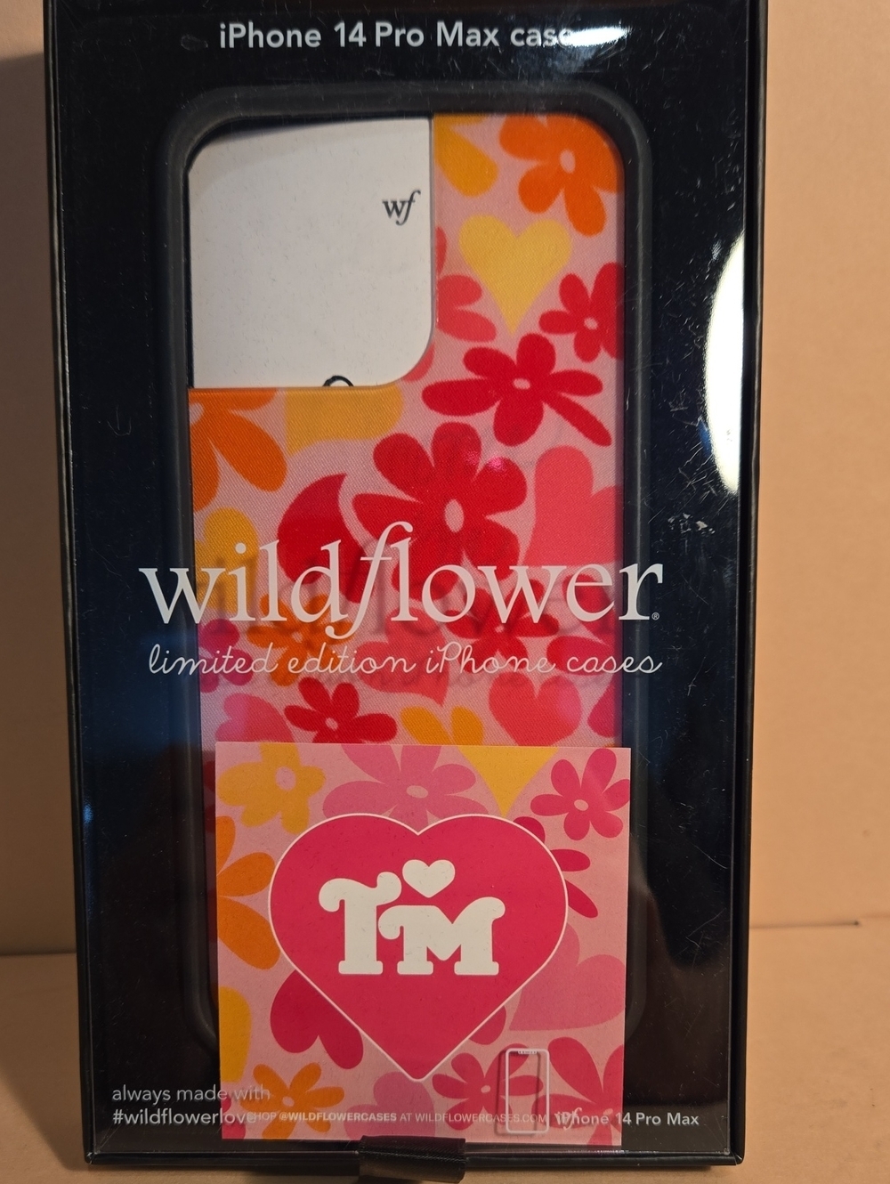 Wildflowers Black and White Branded Phone Case Packaging